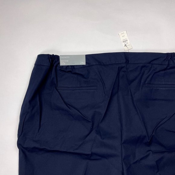 Talbots Slim Crop Pants Women 24W NWT $99 Stretch Cotton Elastic Waist Scallop - Picture 8 of 12